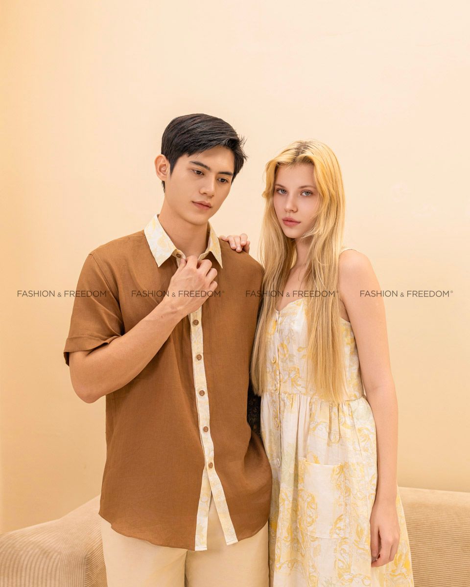 Quần Short Nam Linen Kem