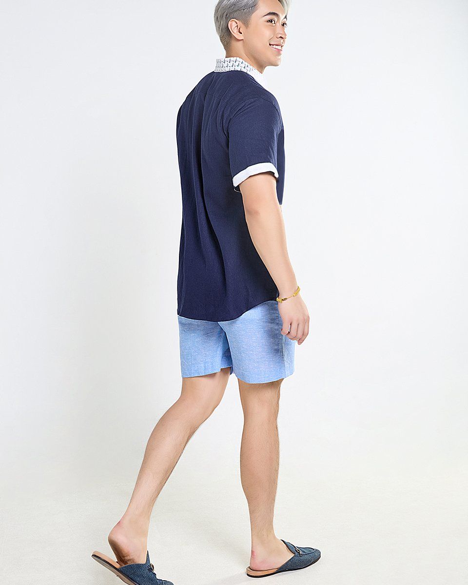 Quần Short Nam Linen Xanh Xám Tender Drit