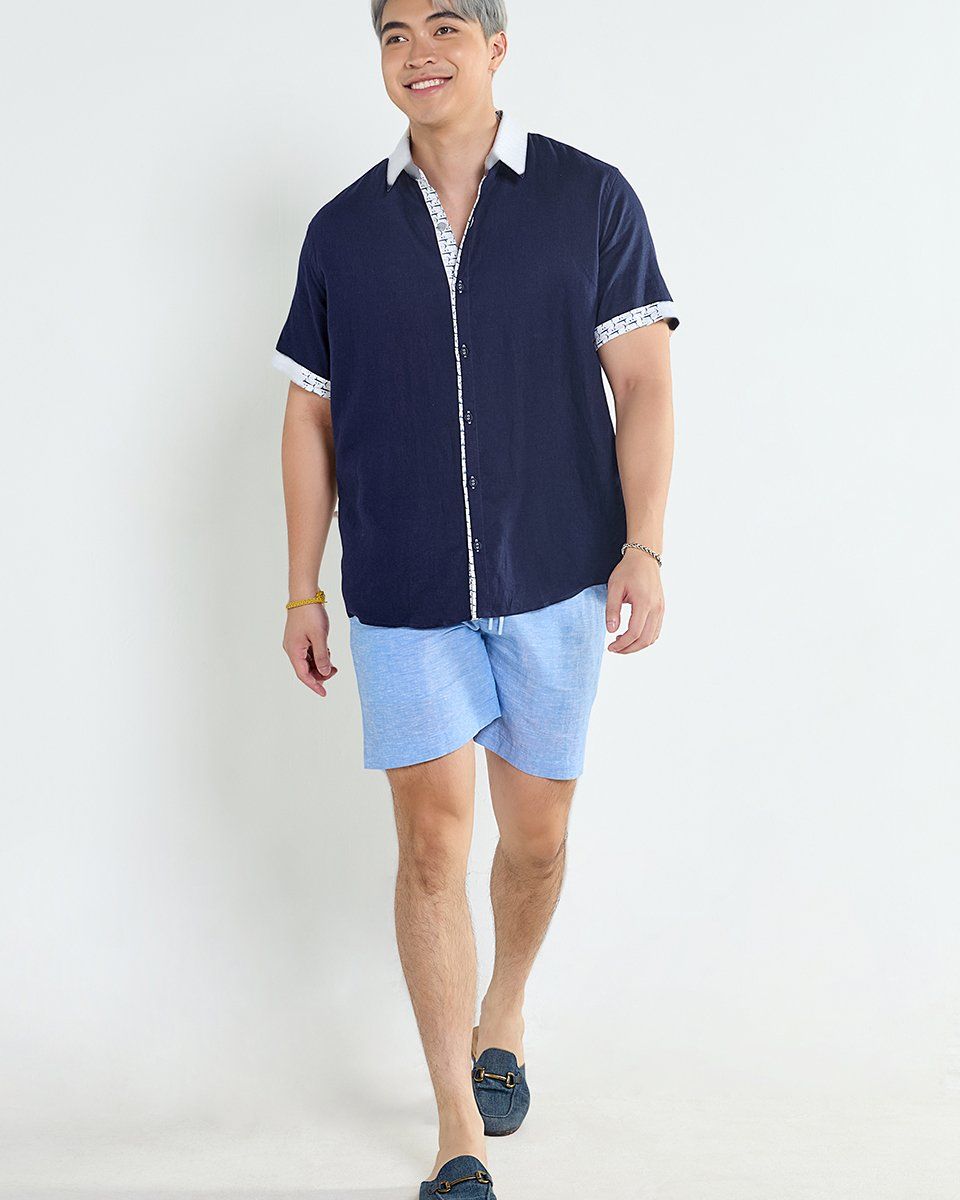 Quần Short Nam Linen Xanh Xám Tender Drit
