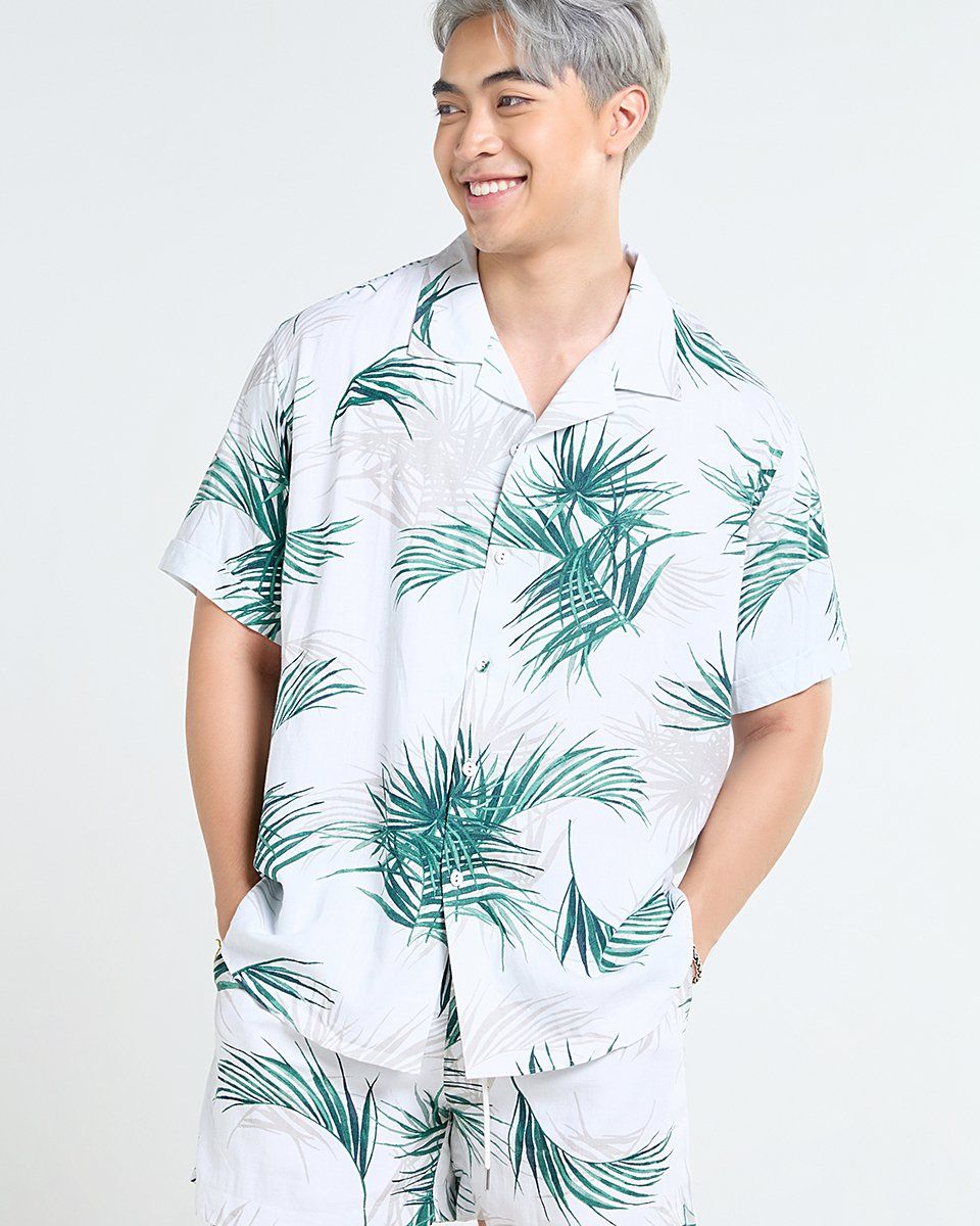 Quần Short Nam Linen Trắng Lá Cọ Tender Drit