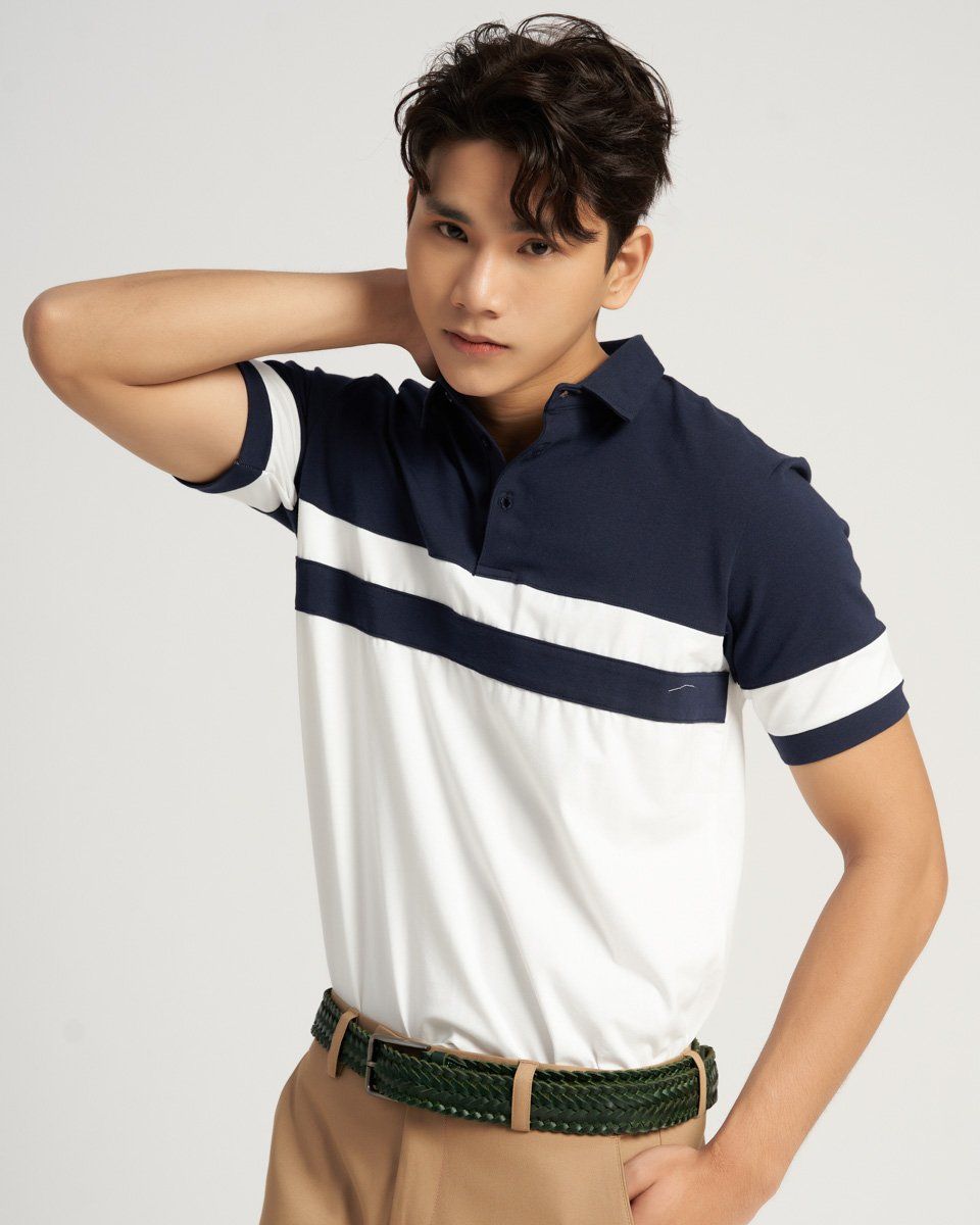 Áo Thun Nam Cotton Có Cổ Trắng Casual Menswear