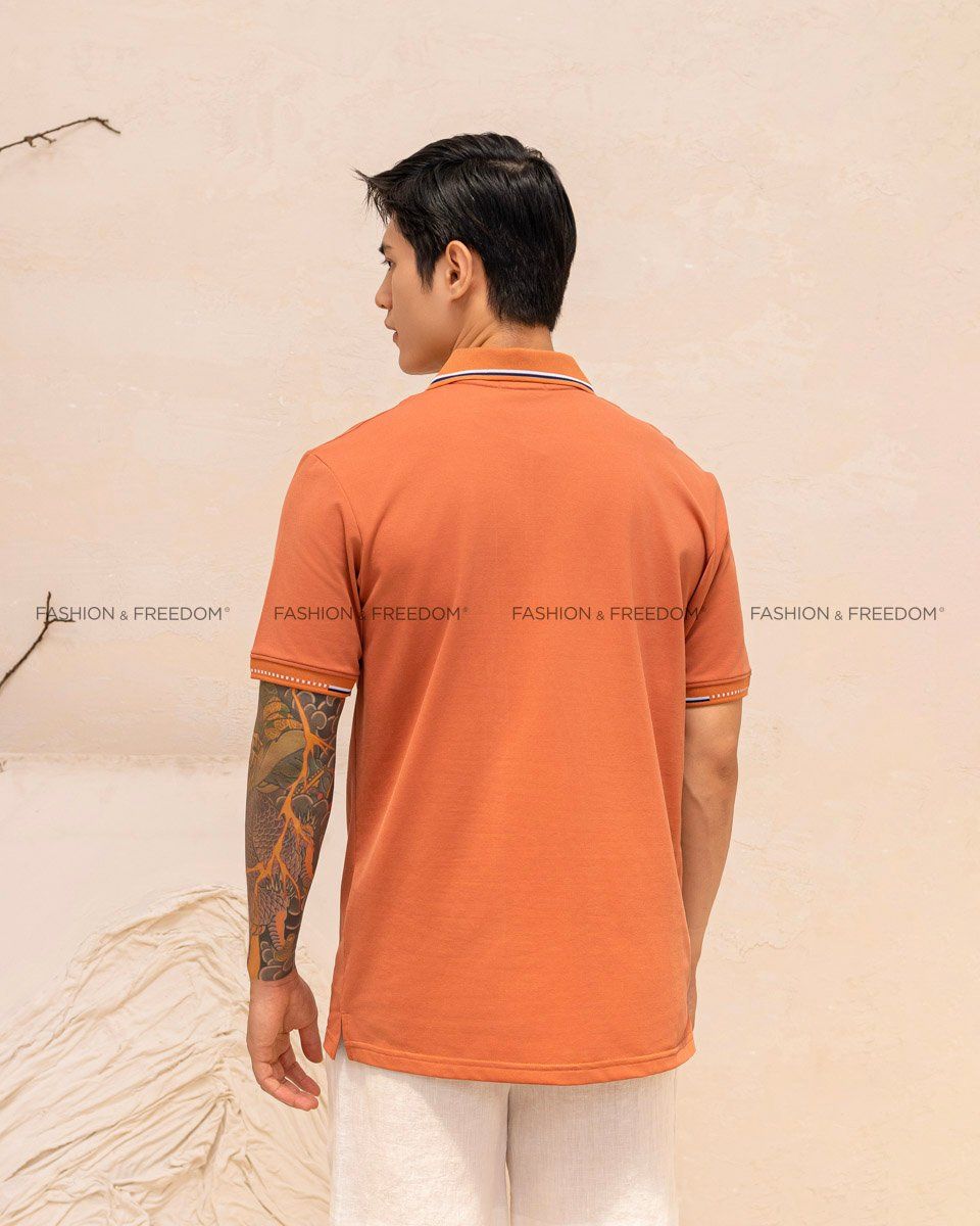 Áo Thun Nam Cotton Đỏ Gạch