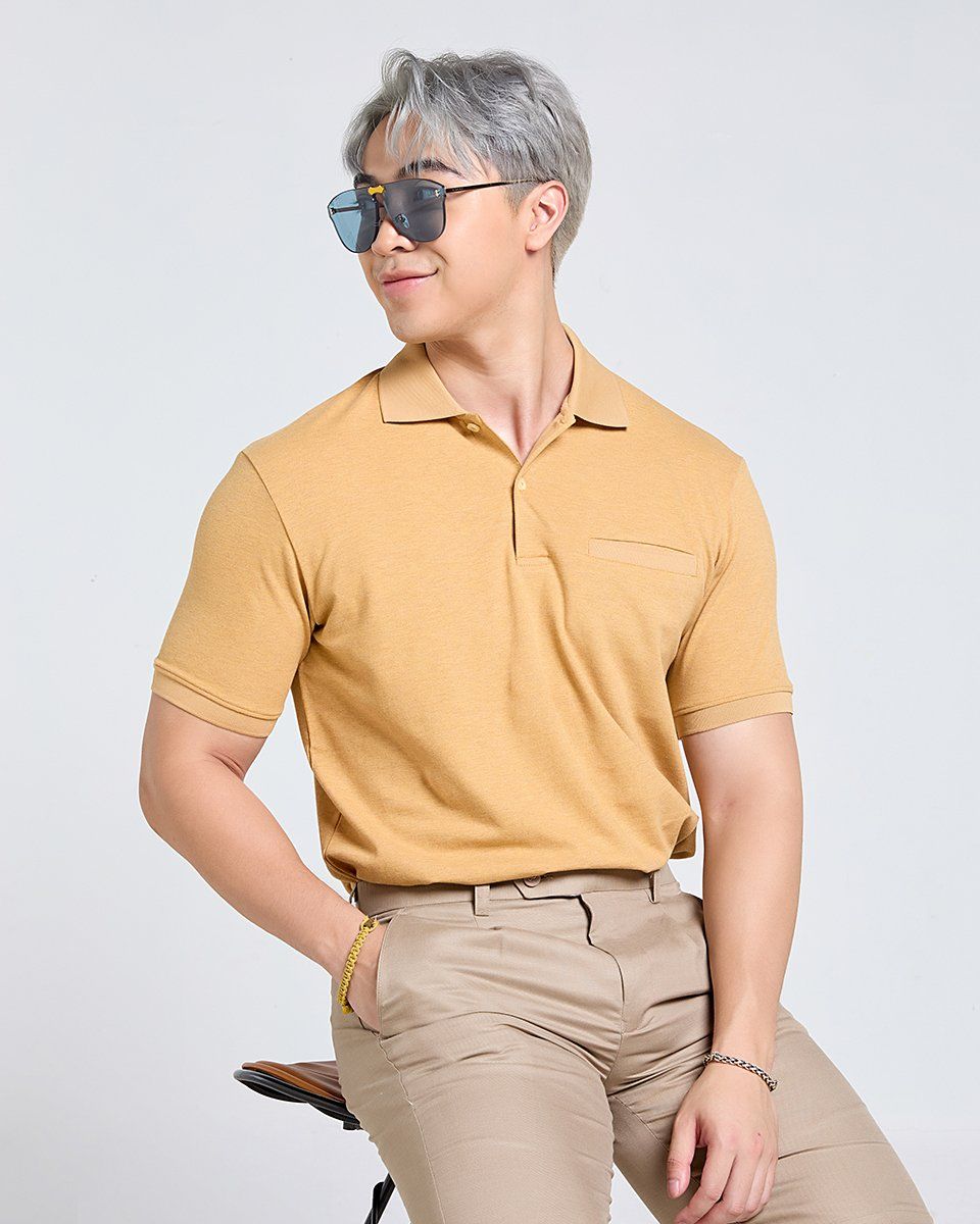 Áo Thun Nam Cotton Vàng Nghệ Tender Drit