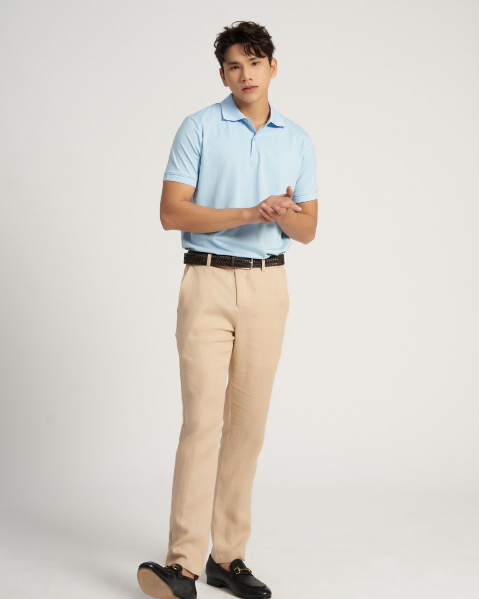 Áo Polo Cotton Xanh Nhạt New Ways