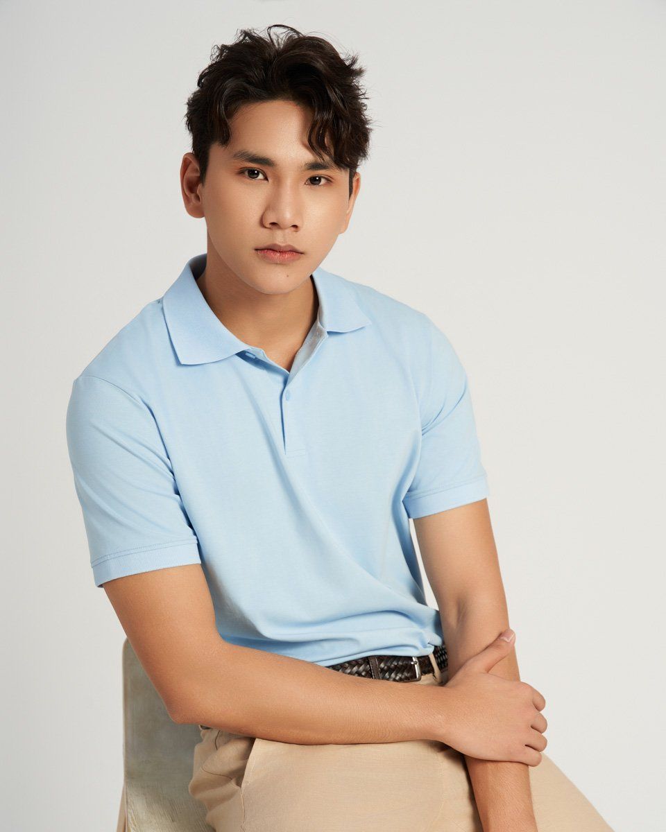 Áo Polo Cotton Xanh Nhạt New Ways