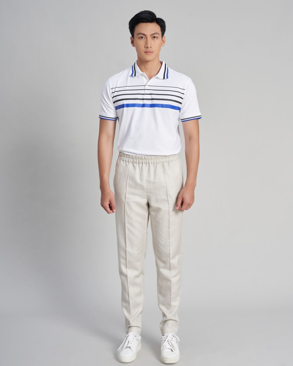 Áo Thun Nam Cotton Trắng Xanh Holidays Vibes