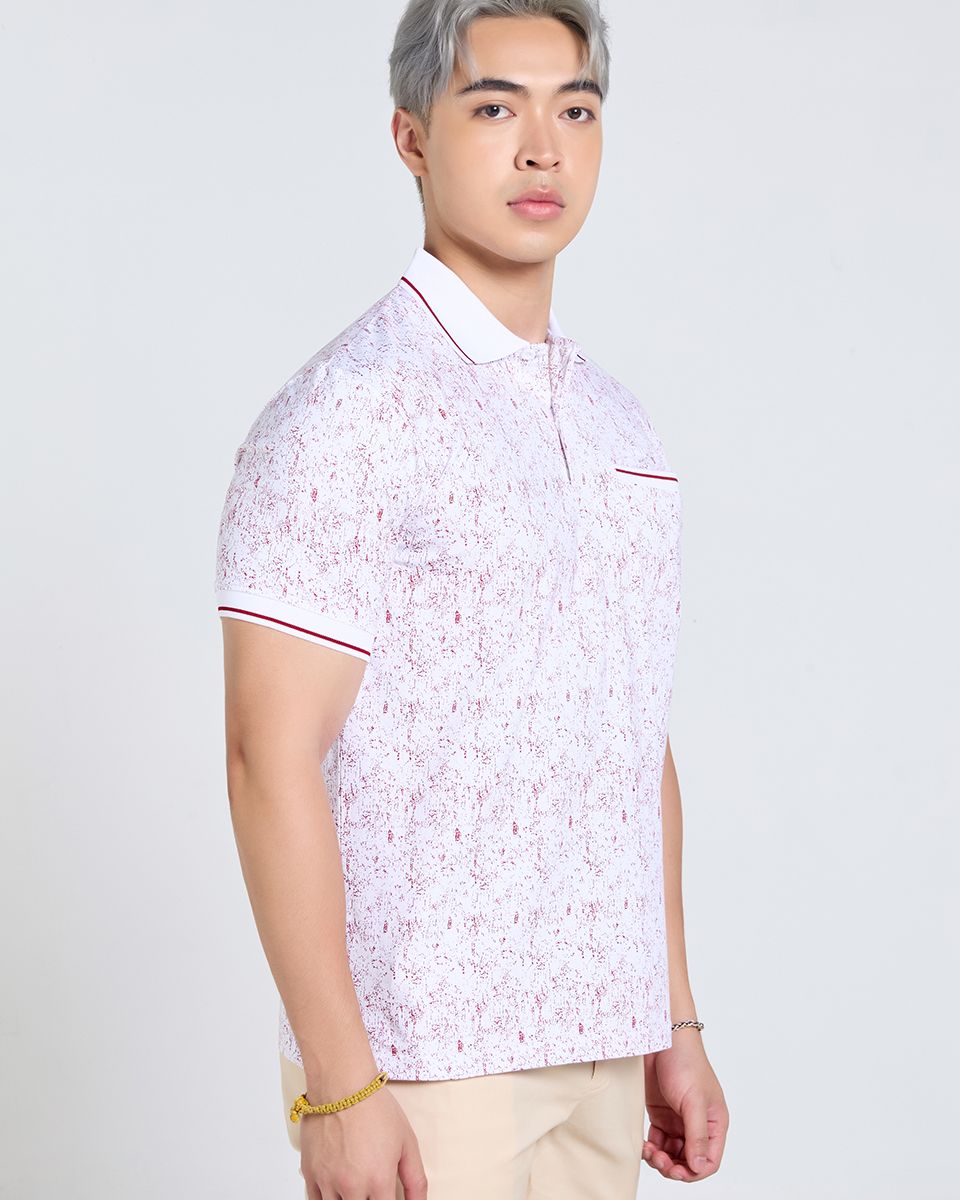 Áo Thun Nam Cotton Trắng Sọc Đỏ Tender Drit