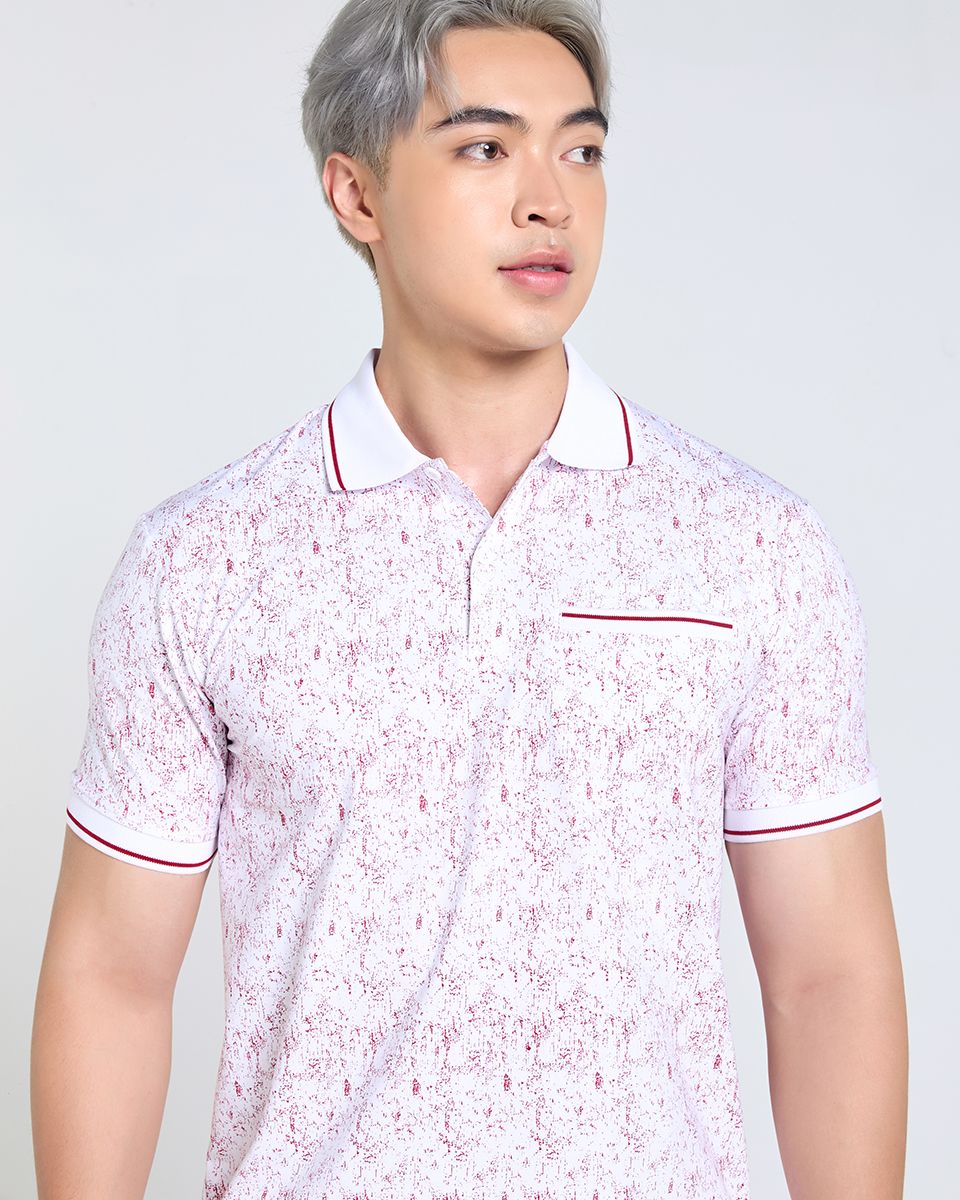 Áo Thun Nam Cotton Trắng Sọc Đỏ Tender Drit