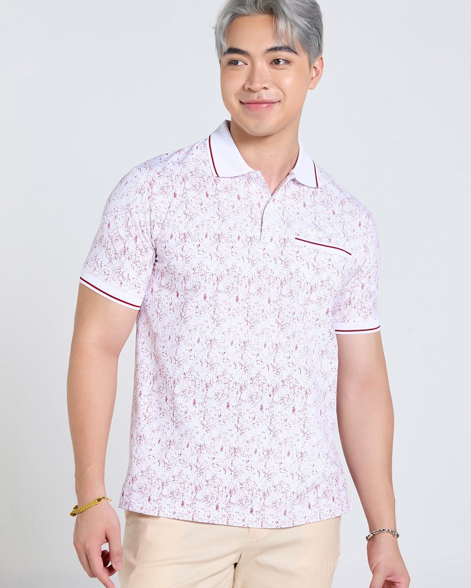 Áo Thun Nam Cotton Trắng Sọc Đỏ Tender Drit
