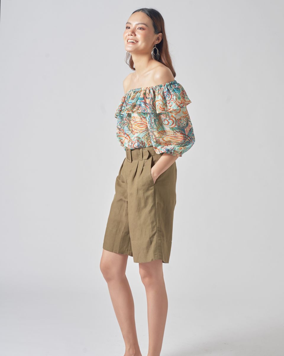 Quần Short Linen Rêu
