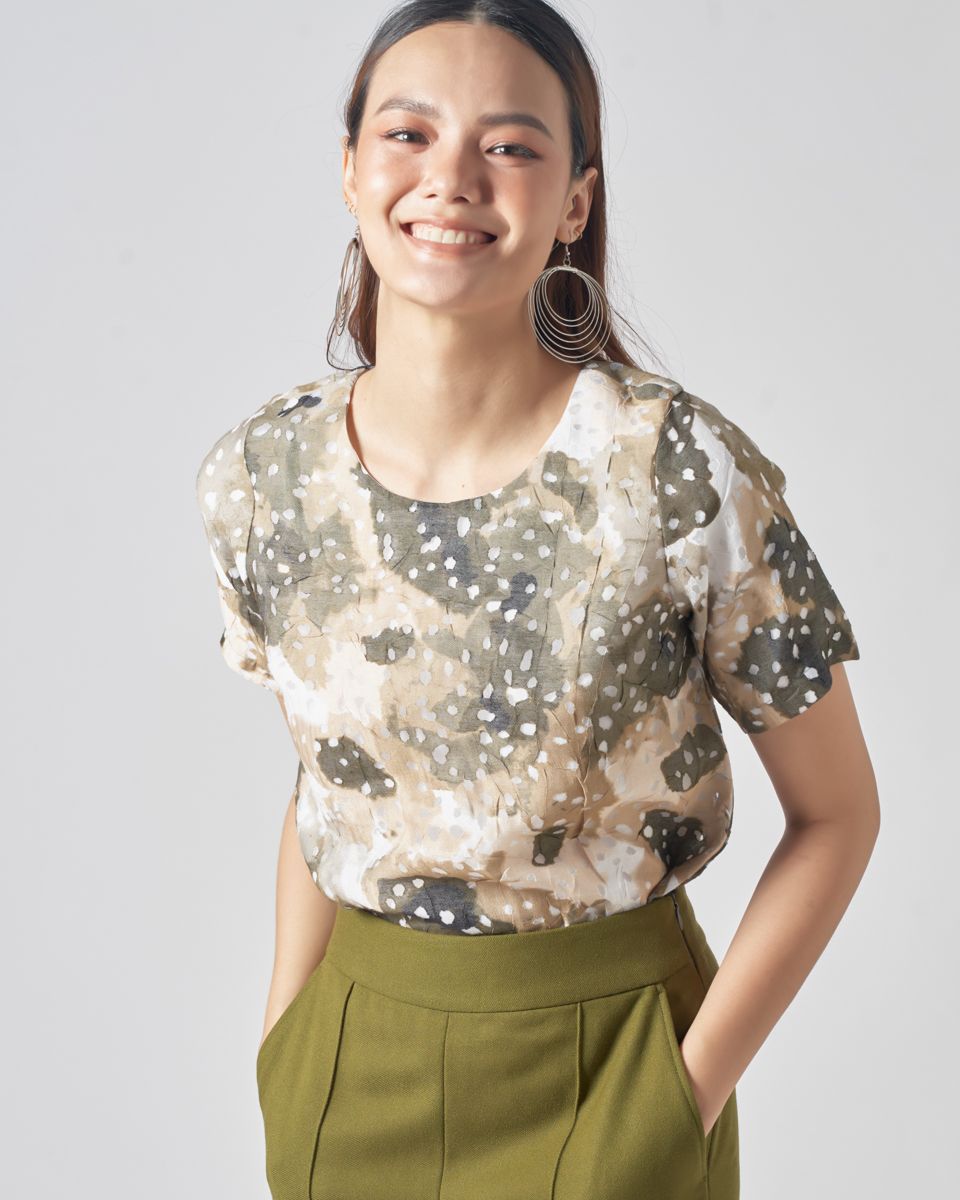 Áo Voan Kiếng Rêu Nâu