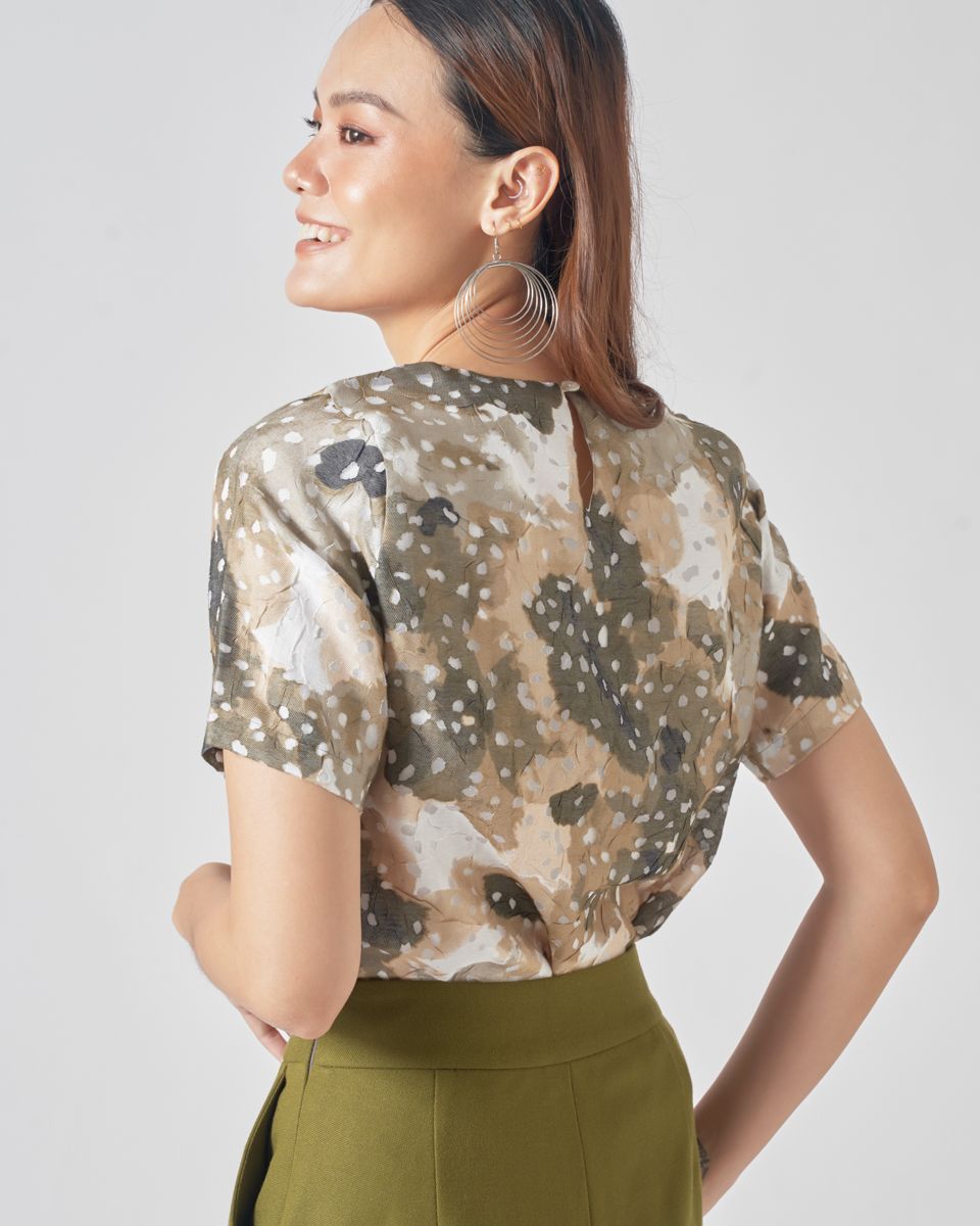 Áo Voan Kiếng Rêu Nâu