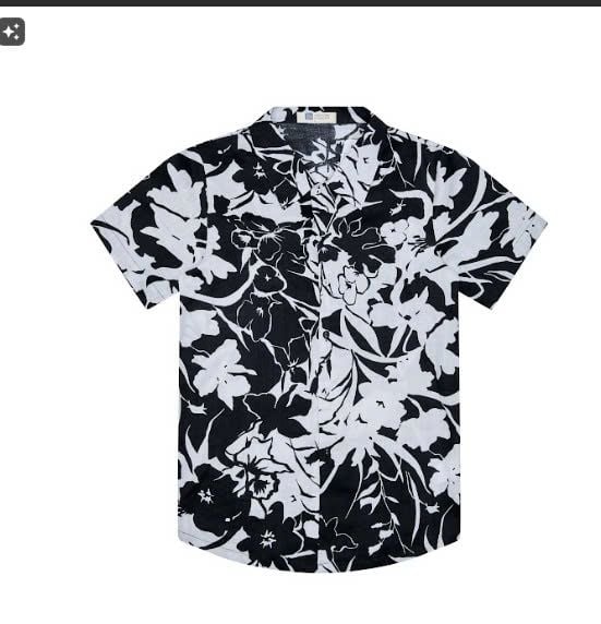 Áo Sơ Mi Linen Nam Đen Hoa Tay Ngắn