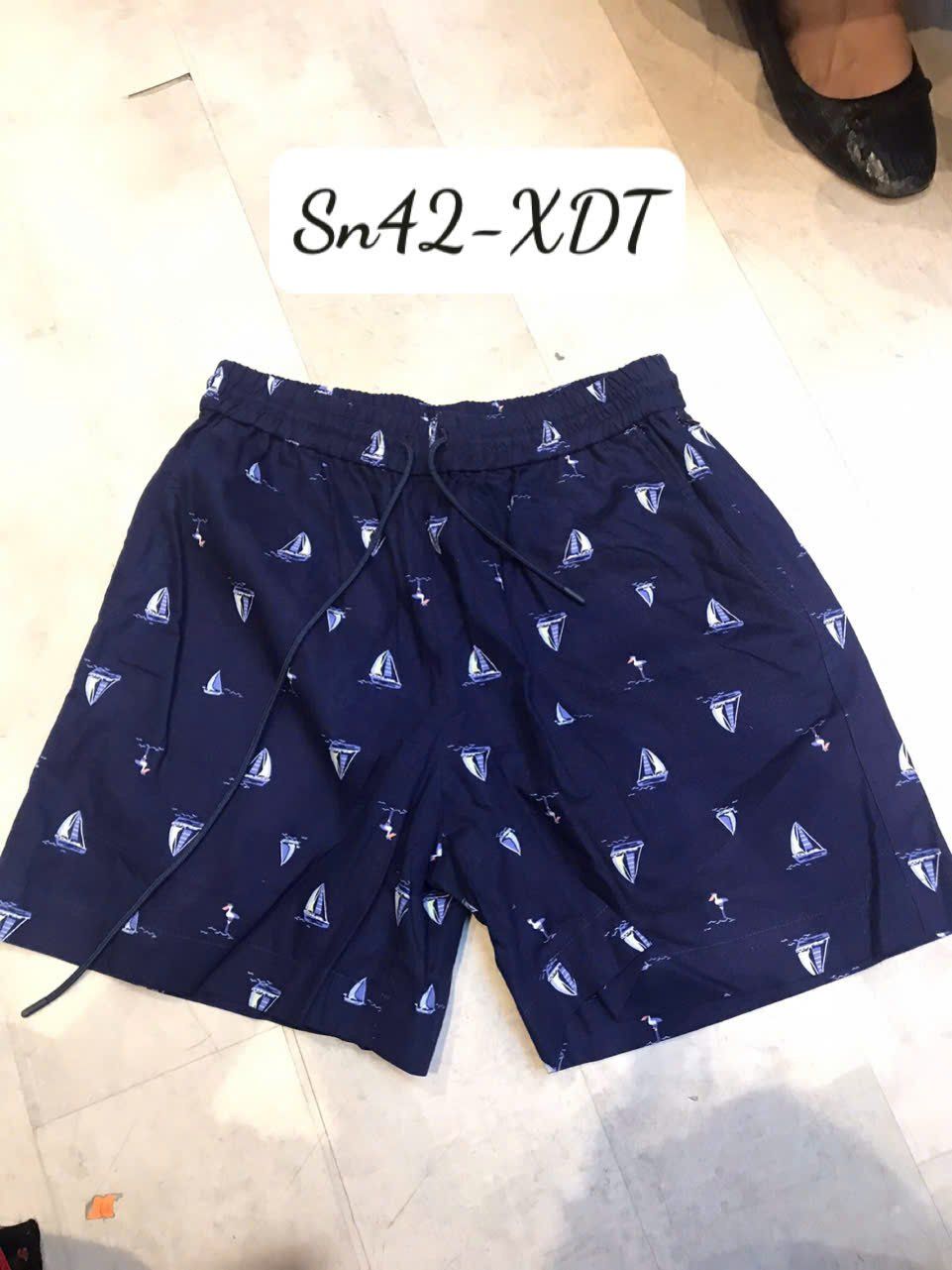 Quần Short Nam Linen Xanh Đen Thuyền Tender Drit