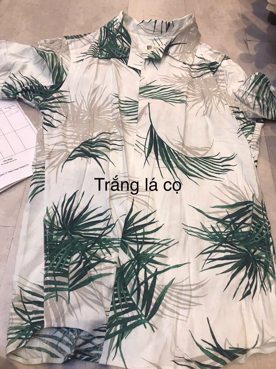 Áo Sơ Mi Nam Linen Trắng Lá Cọ Tender Drit