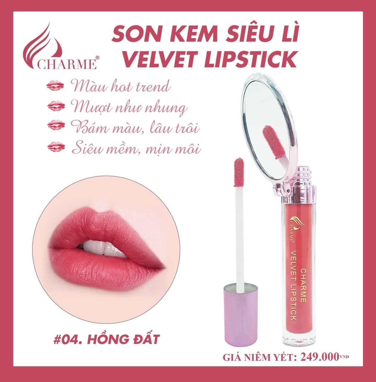  Son Kem Lì Charme Velvet Lipstick 