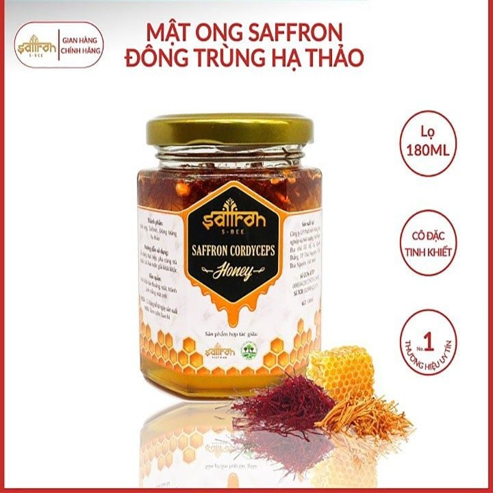  Mật Ong mix Saffron Đông Trùng Hạ Thảo 180ml 