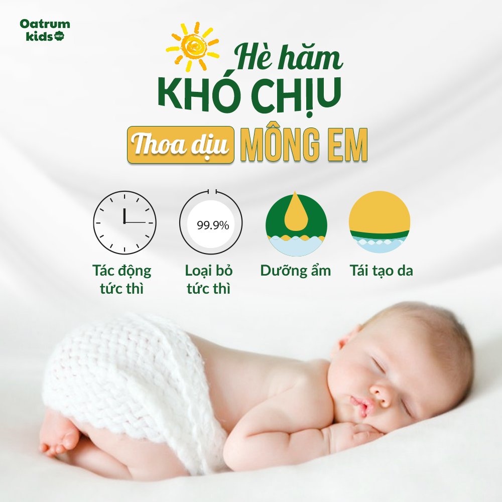 Gel giảm hăm Nhân Hưng Oatrum Kids New Tuýt 20g - bé hết trầy xước, rách da, bỏng, côn trùng đốt, hăm, chàm sữa