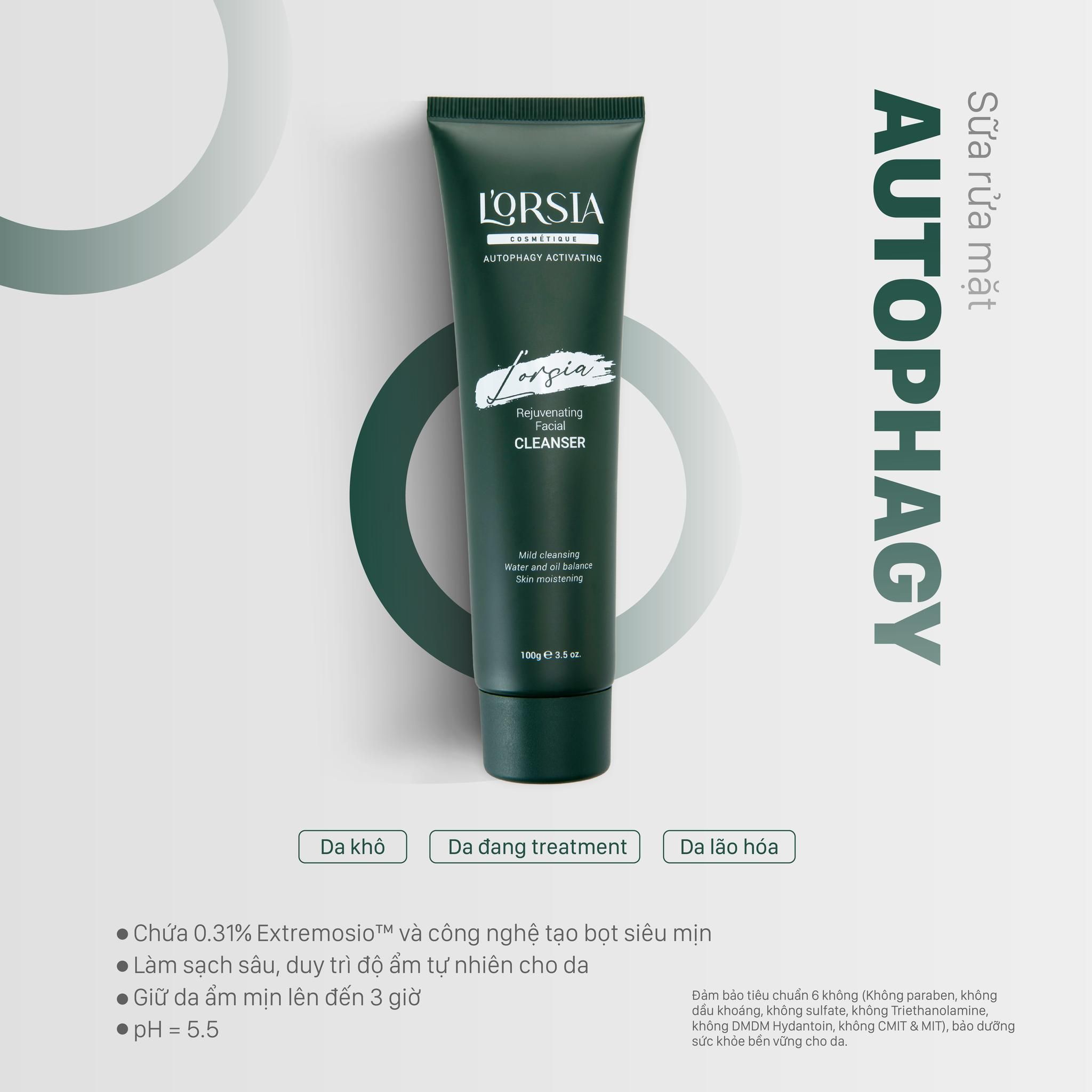  Sữa Rửa Mặt L’orsia Autophagy Sạch Sâu Dưỡng Ẩm 100ml 
