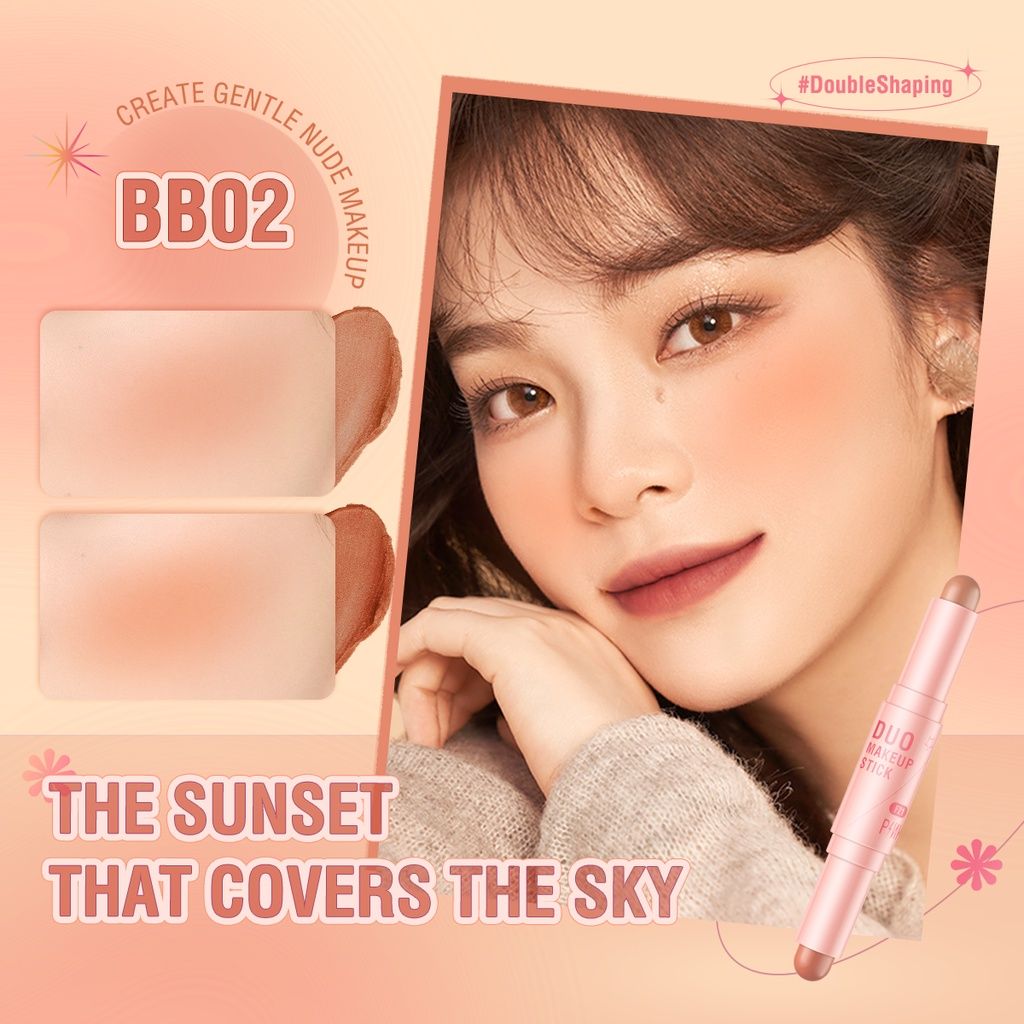  Thỏi kem bắt sáng và má hồng Pinkflash Duo Makeup Stick 2 trong 1 trang điểm dễ dàng tiện lợi 30g 