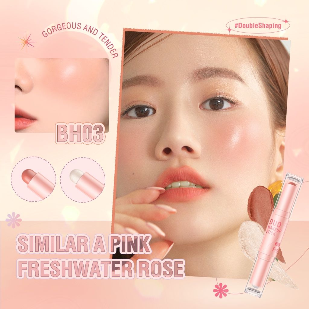  Thỏi kem bắt sáng và má hồng Pinkflash Duo Makeup Stick 2 trong 1 trang điểm dễ dàng tiện lợi 30g 