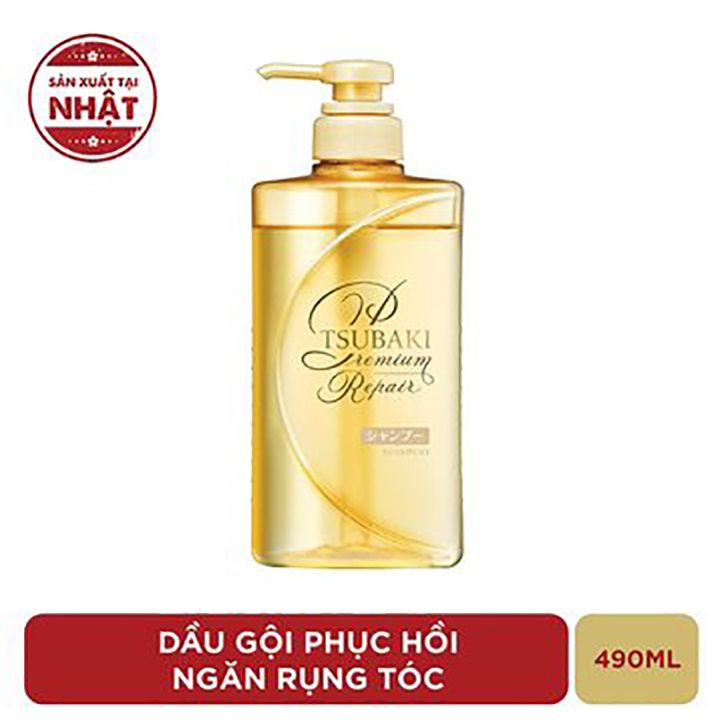  Dầu Gội Phục Hồi Hư Tổn Ngăn Rụng Tóc Tsubaki Premium Repair Shampoo 490ml 