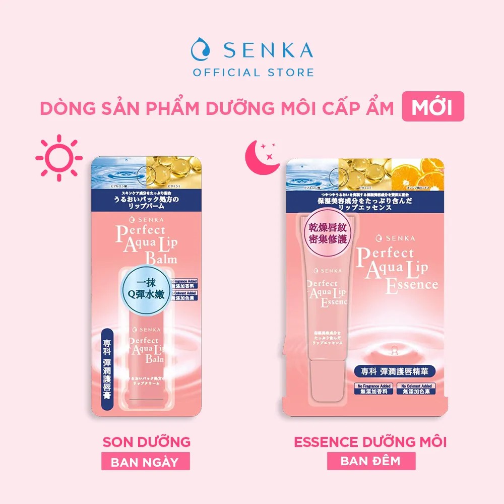 Bộ Son Và Tinh Chất Dưỡng Môi Senka Cấp Ẩm Perfect Aqua Lip