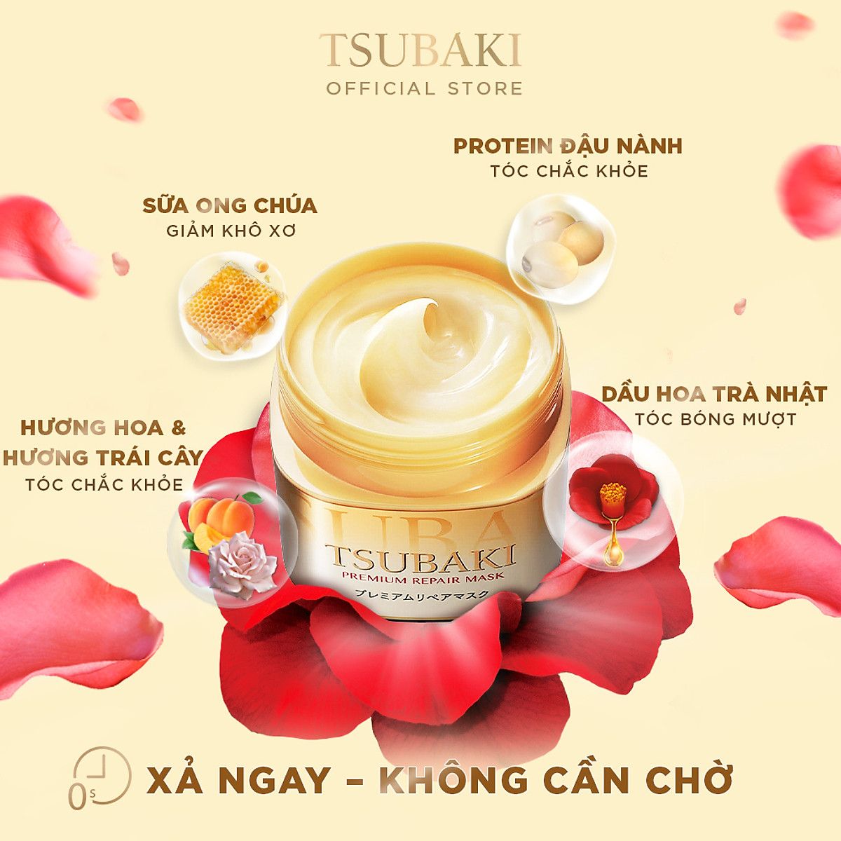  Bộ gội xả Tsubaki phục hồi ngăn rụng tóc và mặt nạ tóc cao cấp phục hồi hư tổn 