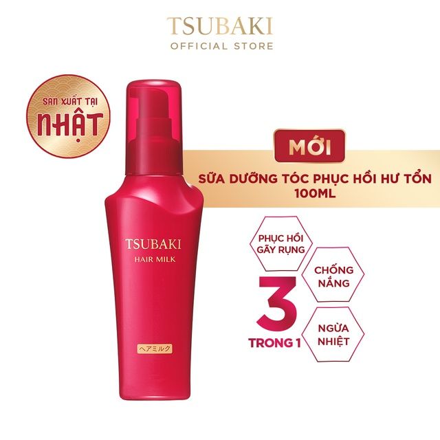 Sữa dưỡng tóc Tsubaki chống nắng phục hồi hư tổn Hair Milk 100ml 