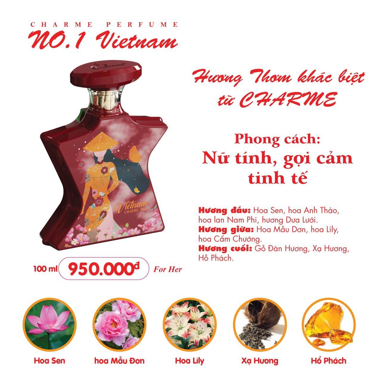  Nước Hoa Nữ Charme No.1 Việt Nam 100ml 