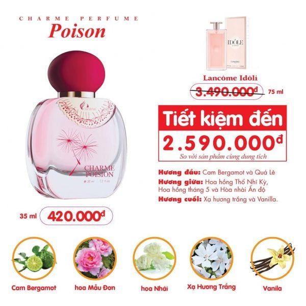 Nước hoa nữ Charme Poison 35ml 