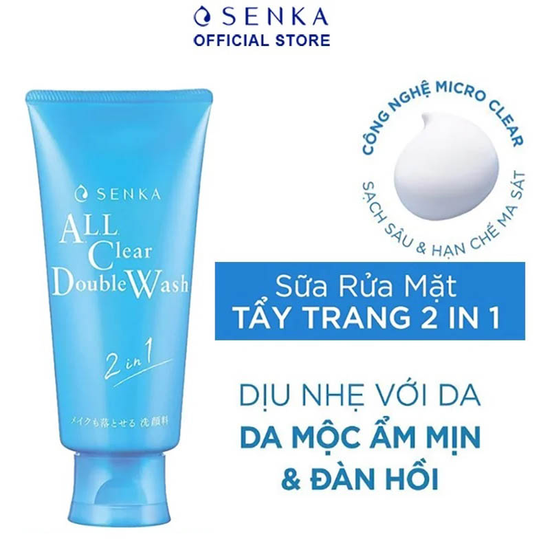 Sữa Rửa Mặt Senka Tẩy Trang 2 Trong 1 All Clear Double Wash 120g