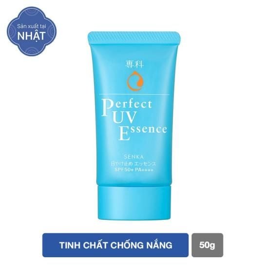  Tinh Chất Chống Nắng Senka Nâng Tông Sáng Mượt Da Dầu Perfect UV Essence SPF50+ PA++++ 50g 