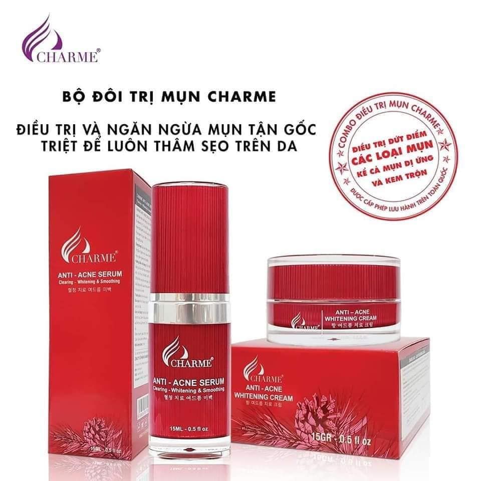  Combo Ngừa Mụn Trắng Da Charme Hàn Quốc 