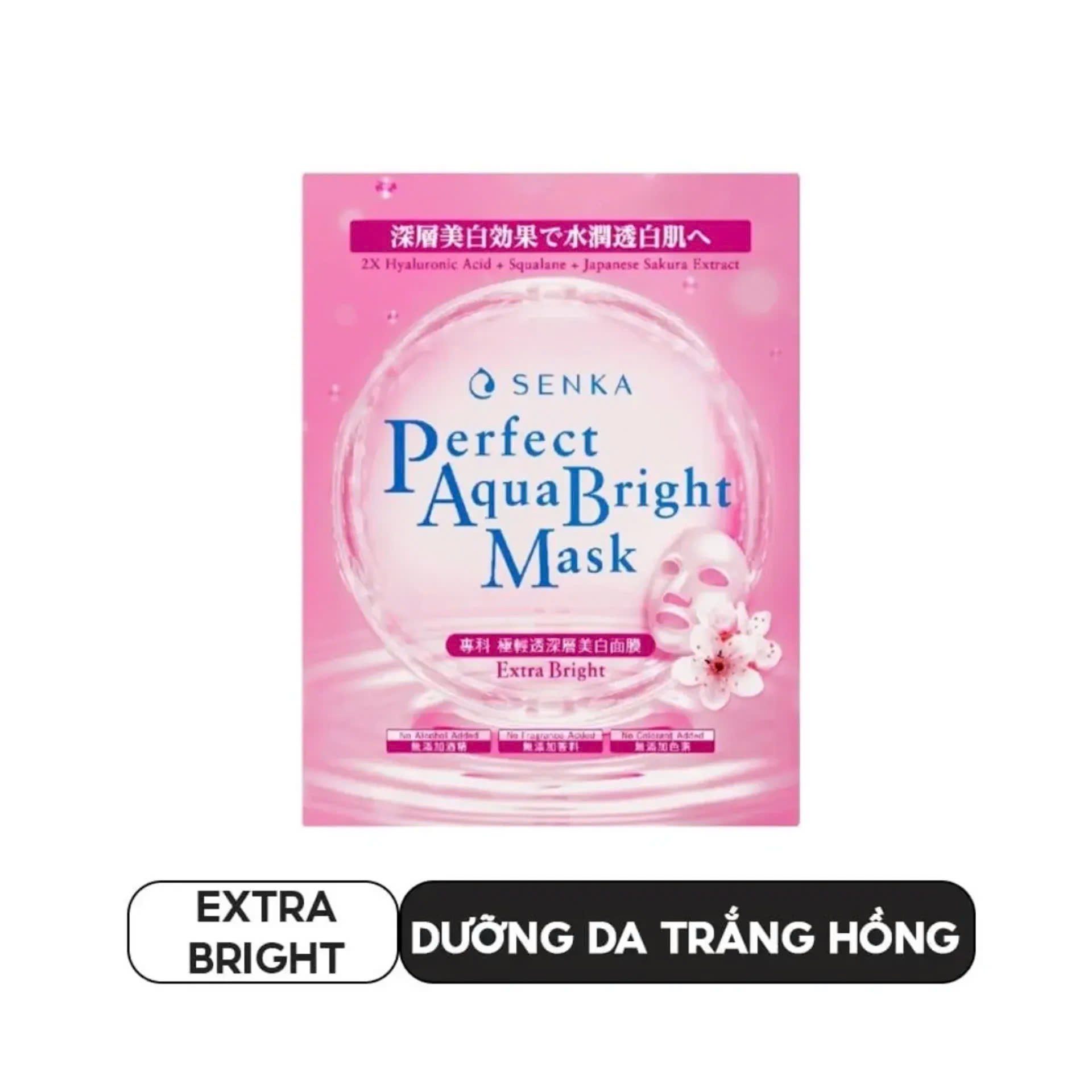 Mặt Nạ Senka Dưỡng Da Trắng Hồng Perfect Aqua Bright Mask Extra Bright 21g