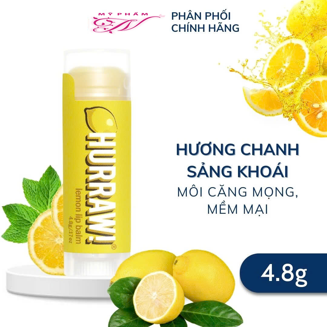 Son dưỡng môi Hurraw! Balm 4.8g/.17oz Mỹ - Hương Chanh Vàng (Không màu)