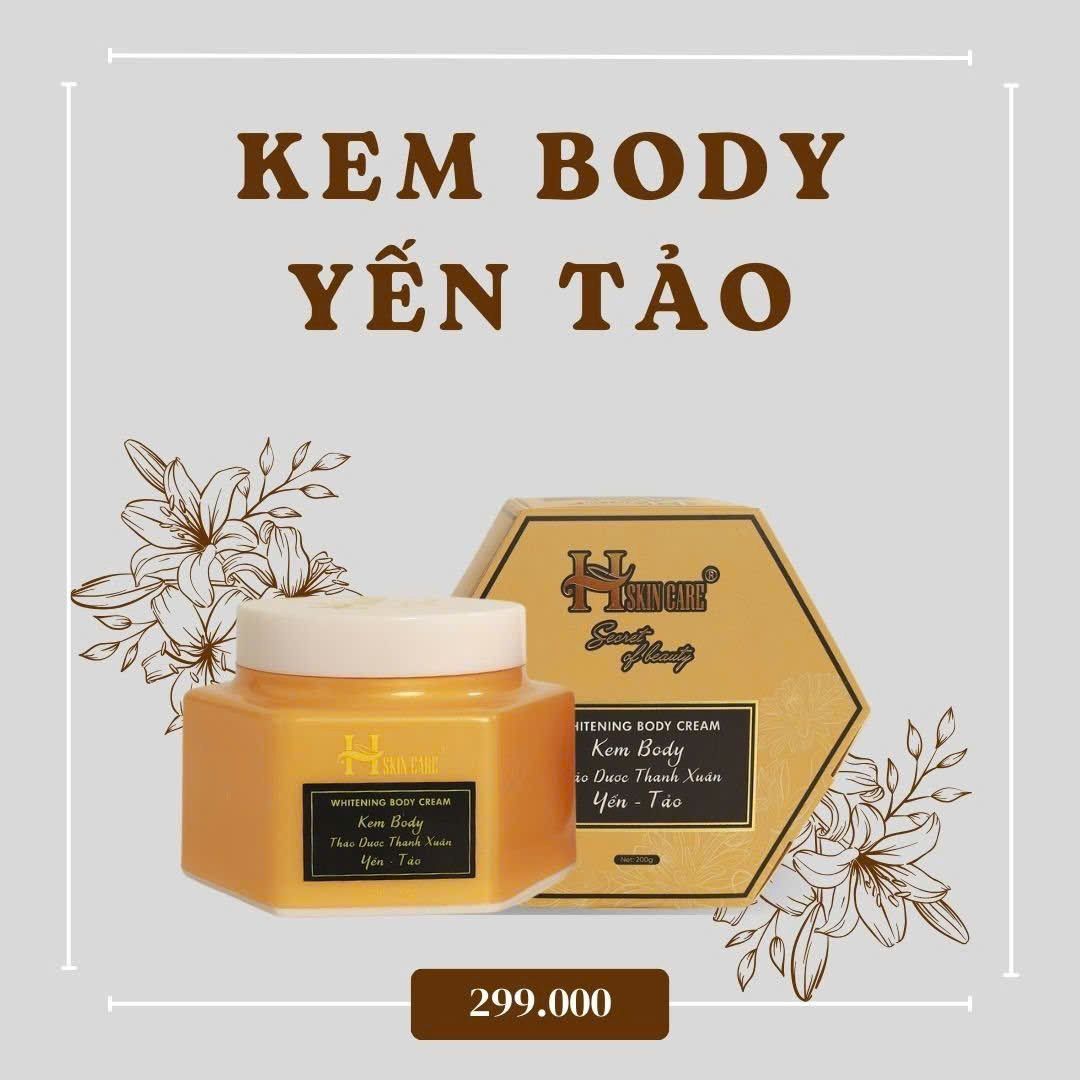  Kem Body Thảo Dược Hskincare Dưỡng Trắng Da Yến - Tảo 200g 