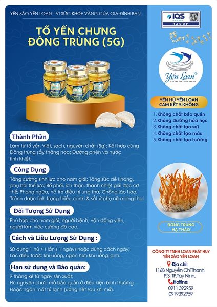 Lốc 8 Hũ - 5g Yến/Hũ Chưng Đông Trùng Phù Hợp Cho Nam Giới Và Người Cần Nâng Cao Thể Trạng Sức Khỏe