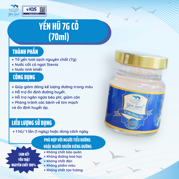 Lốc 8 Hũ - 7g Yến/Hũ Chưng Cỏ Ngọt Cho Người Kiêng Đường, Tiểu Đường