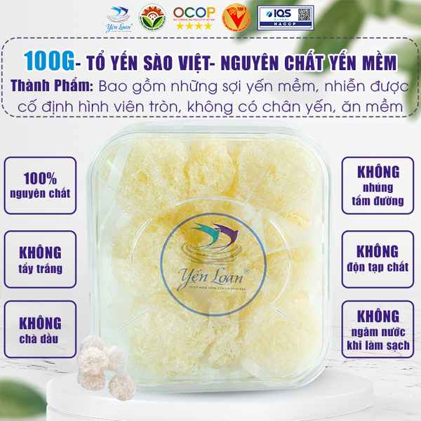 Yến sơ chế Mềm (Khô) - Hộp 100 gram