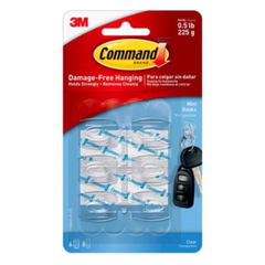 GÓI 6 MÓC NHỰA MINI DÁN TƯỜNG 3M COMMAND 3.4CM