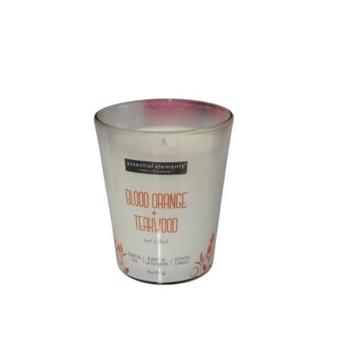 LỌ NẾN THƠM CANDLE-LITE-CAM ĐỎ VÀ GỖ TẾCH 255G