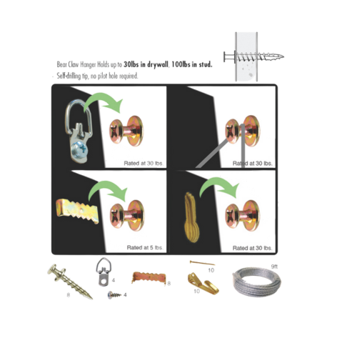 BỘ DỤNG CỤ TREO TRANH 45MÓN HANGMAN TẢI TRỌNG 45KG