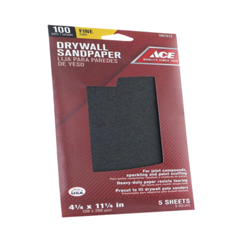 ACE GÓI 5 GIẤY NHÁM CHÀ TƯỜNG 100 GRIT 29X11CM