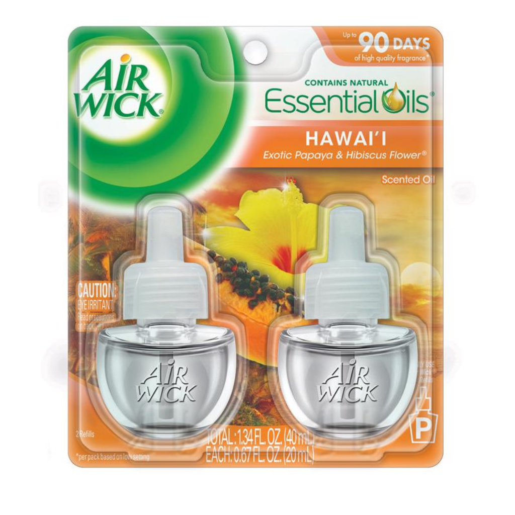 AIR WICK 2 LỌ TINH DẦU KHỬ MÙI KK HAWAII HIỆU 20ML