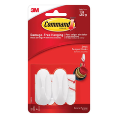 HỘP 2 MÓC TREO ĐỒ DÁN TƯỜNG 0.5KG 3M COMMAND NHỰA