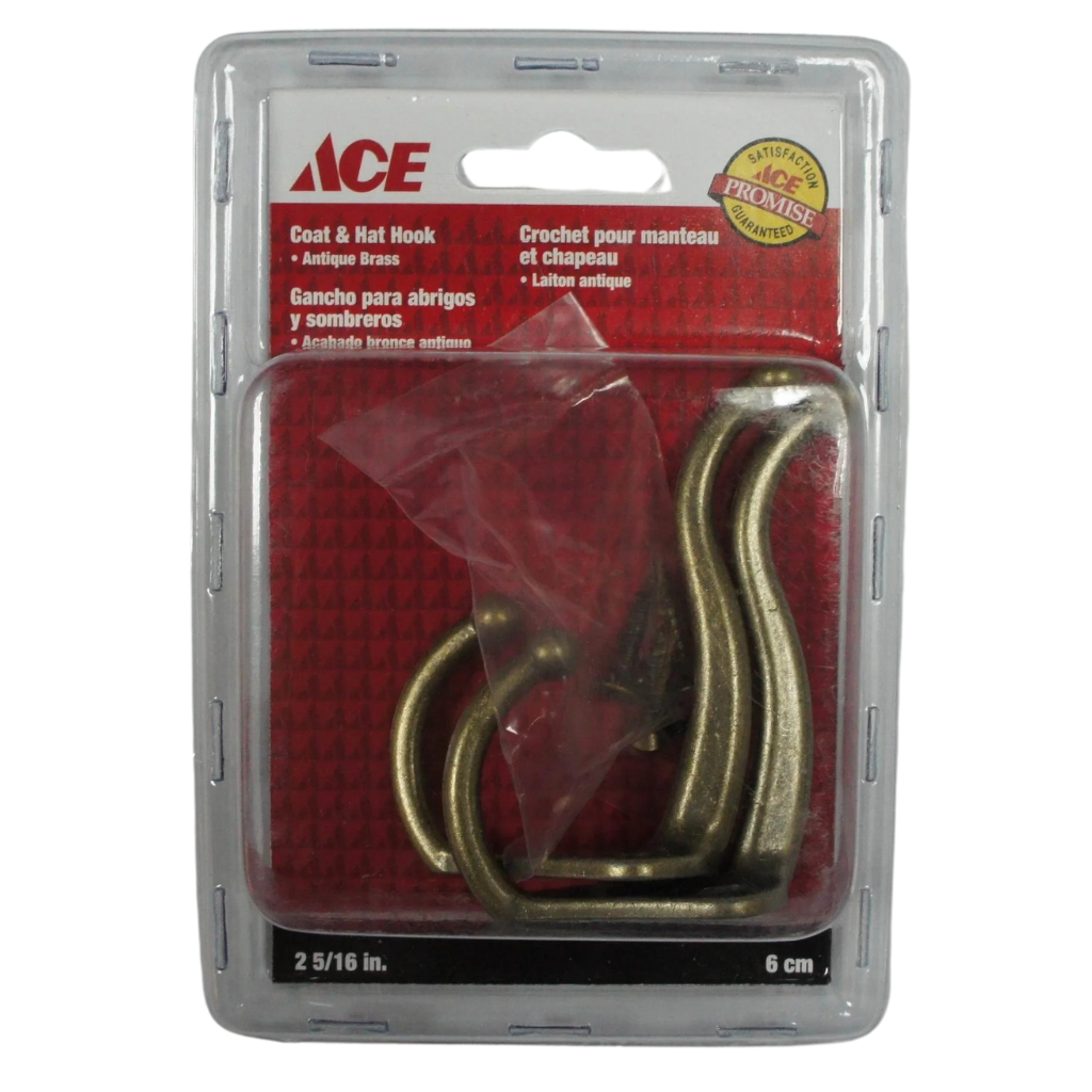 ACE GÓI 2 MÓC TREO ÁO/NÓN 5.87CM-ĐỒNG