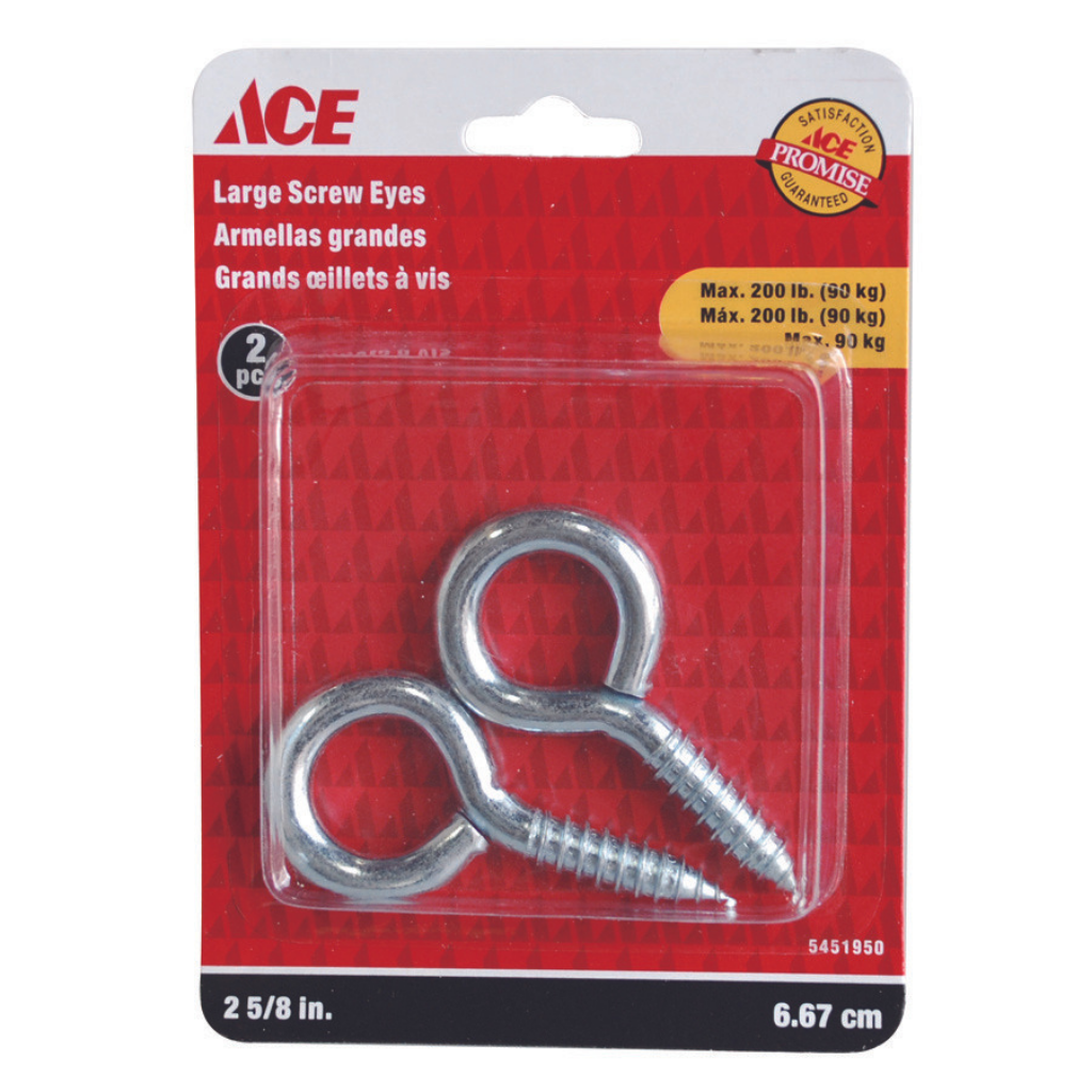 2 VÍT MẮT TRÒN THÉP MẠ KẼM ACE 7.3CM- 113.4KG