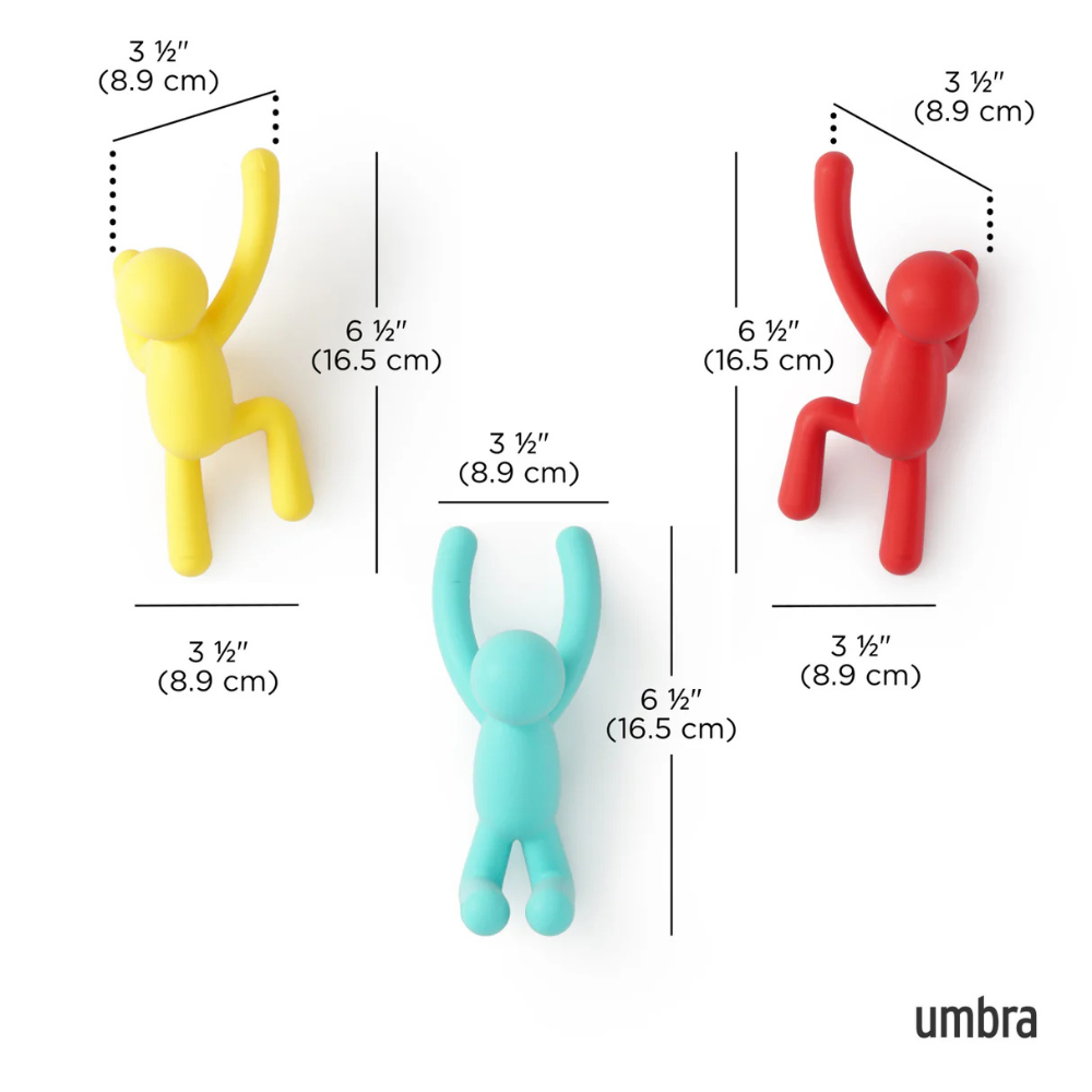 3 MÓC GẮN TƯỜNG HÌNH NGƯỜI UMBRA BUDDY 3 MÀU