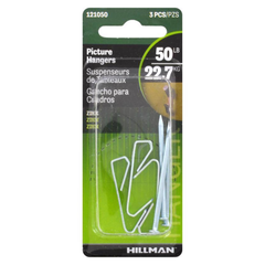 3 MÓC TREO TRANH THÉP HILLMAN TẢI TRỌNG 22.7KG BẠC